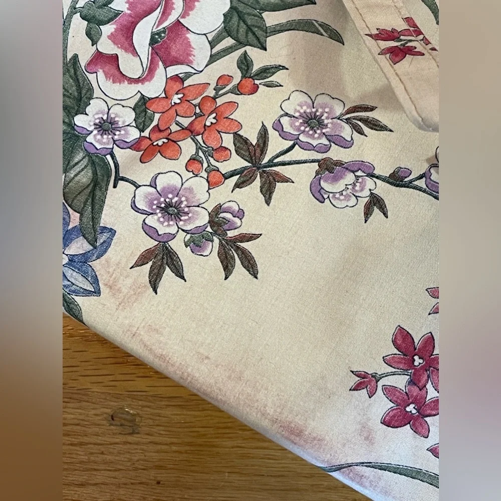 🆕Trina Inc made in USA NWT/Deadstock travel makeup bag-handled bag-floral canvas